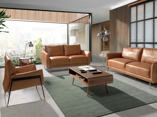 Кресло 5091/KF-A002-M2851 кожаное с черными стальными ножками от интернет-магазина IDODOM.RU