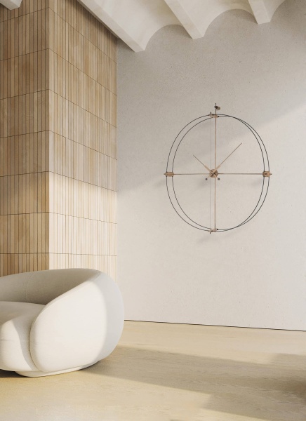 Настенные часы Delmori Premium черный/дуб от интернет-магазина IDODOM.RU