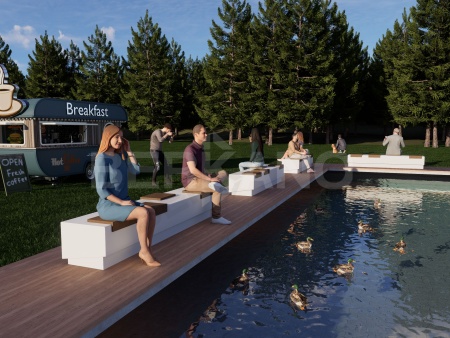 Скамейка Concrete modul Snow White от интернет-магазина IDODOM.RU