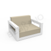 Кресло Quarter lounge с подушками Snow White, Bone Brown