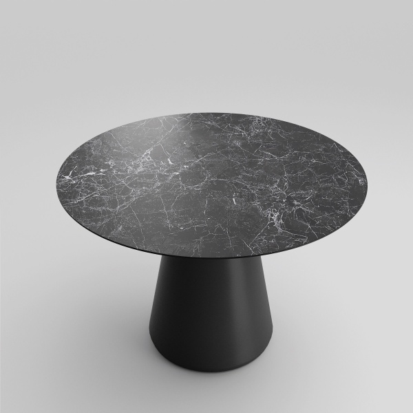 Стол круглый Lucas 100, керамика глянцевая, черная от интернет-магазина IDODOM.RU