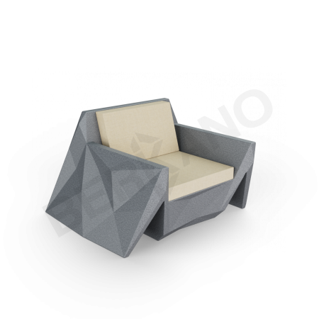 Кресло Quaro с подушками Black Granite, Bone Brown
