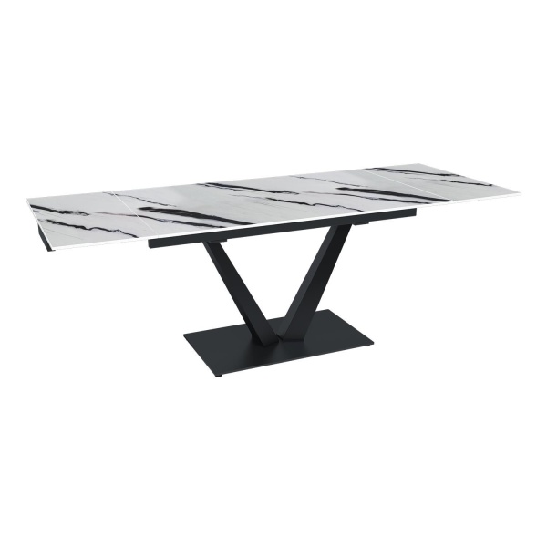 Стол раскладной Malibu (140+40+40), керамика глянцевая Panda White от интернет-магазина IDODOM.RU