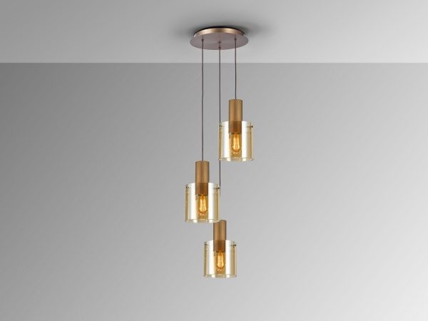 Venize Люстра 3L медный-янтарный от интернет-магазина IDODOM.RU