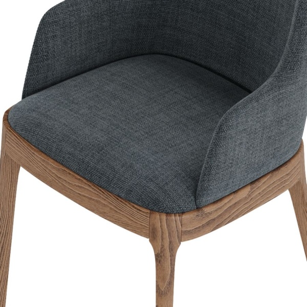 Стул с подлокотниками Magda без стежек,  массив бук, рогожка черный от интернет-магазина IDODOM.RU