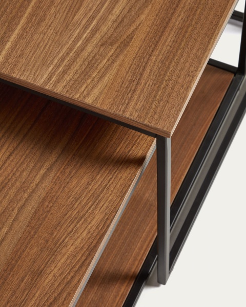 Yoana Набор из 2 столиков из орехового шпона и черного металла от интернет-магазина IDODOM.RU