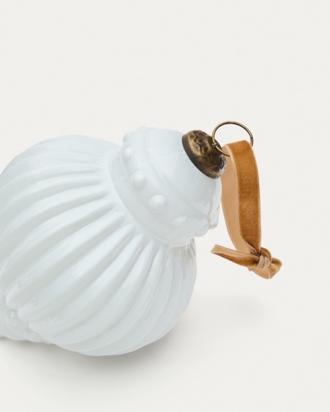 Набор из 2 рождественских шаров Irlo из белого переработанного стекла, Ø 13 см от интернет-магазина IDODOM.RU