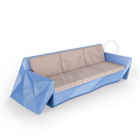 Диван Quaro с подушками Wave Blue, Cappuccino