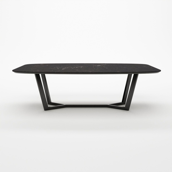 Стол овальный BENZ 160, керамика матовая, черная от интернет-магазина IDODOM.RU