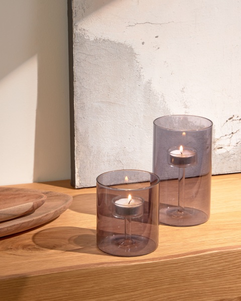 Маленький подсвечник Rylee темно-серый от интернет-магазина IDODOM.RU