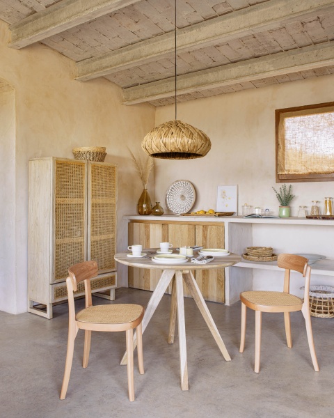 Стул Romane из натурального массива бука с ясеневым шпоном и ротангом от интернет-магазина IDODOM.RU