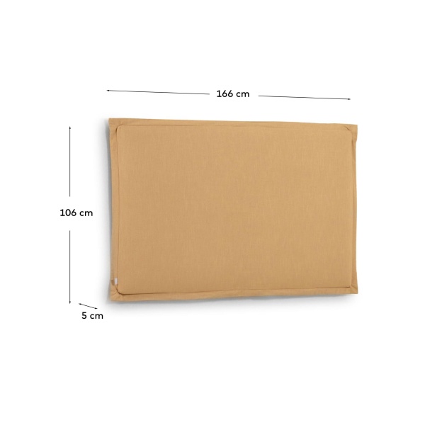 Изголовье из льняной ткани горчичного цвета Tanit со съемным чехлом 166 x 106 см от интернет-магазина IDODOM.RU