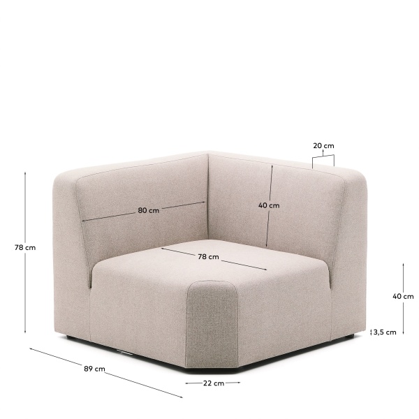 Угловой модульный диван Neom бежевого цвета 75 см от интернет-магазина IDODOM.RU