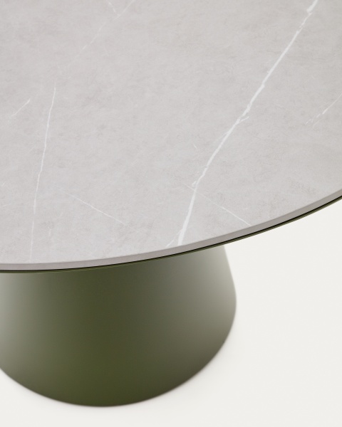 Уличный стол Tudons из алюминия с зеленой столешницей Ø120 см от интернет-магазина IDODOM.RU