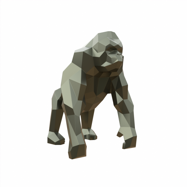 Горилла. Полигональная скульптура из углеродистой стали. Финиш: Окрашивание по каталогу цветов Rall. Цвет: Синий. Высота: 130 см.