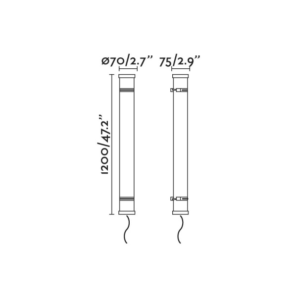 Настенный светильник Scuba 36W черный от интернет-магазина IDODOM.RU