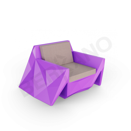 Кресло Quaro с подушками Deep Violet, Cappuccino
