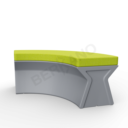 Скамейка X-seat Arc Concrete Gray / Green