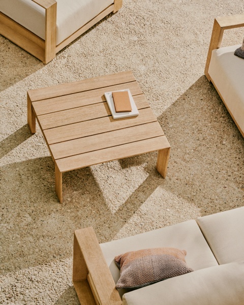 Журнальный столик Ambra из массива акации со светлой отделкой 82,5 x 82,5 от интернет-магазина IDODOM.RU