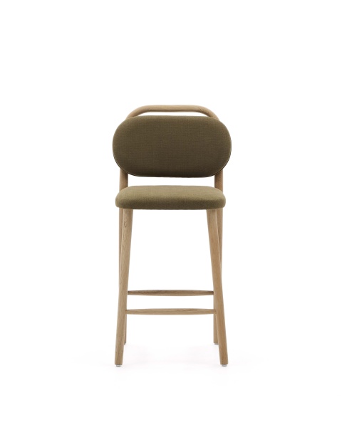 Полубарный стул Helda из зеленого шенилла и массива дуба FSC 65 см от интернет-магазина IDODOM.RU