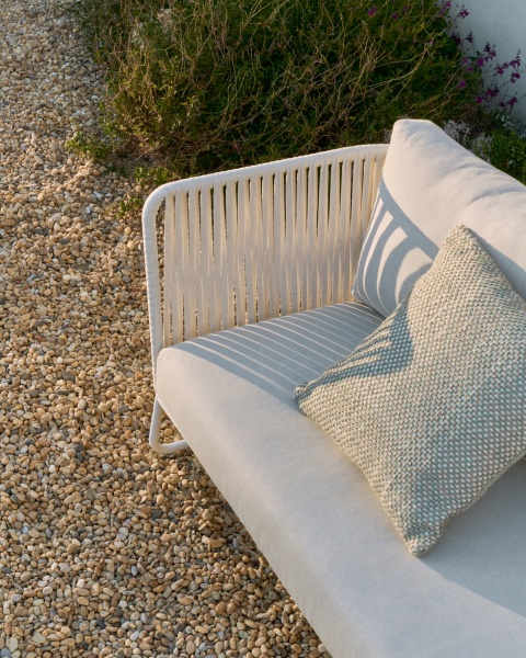 Уличный 3-местный диван Saconca из шнура и серой оцинкованной стали 189 см от интернет-магазина IDODOM.RU