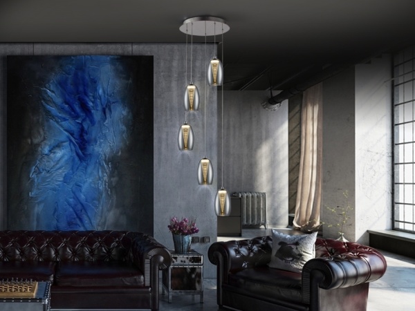 Подвесной светильник Nebula LED 5L хром от интернет-магазина IDODOM.RU