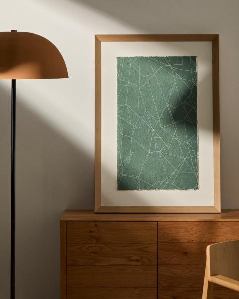 Durkan Абстрактная картина на переработанной бумаге зеленая 100 x 70 см от интернет-магазина IDODOM.RU