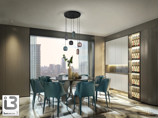 Люстра Nimes 6L разноцветная от интернет-магазина IDODOM.RU