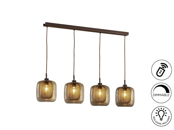 Подвесной светильник Fox 4L шоколадный DIMABLE от интернет-магазина IDODOM.RU