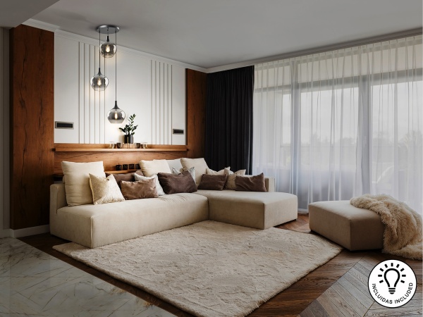 Люстра Opaz 3L черный/дымчатый от интернет-магазина IDODOM.RU