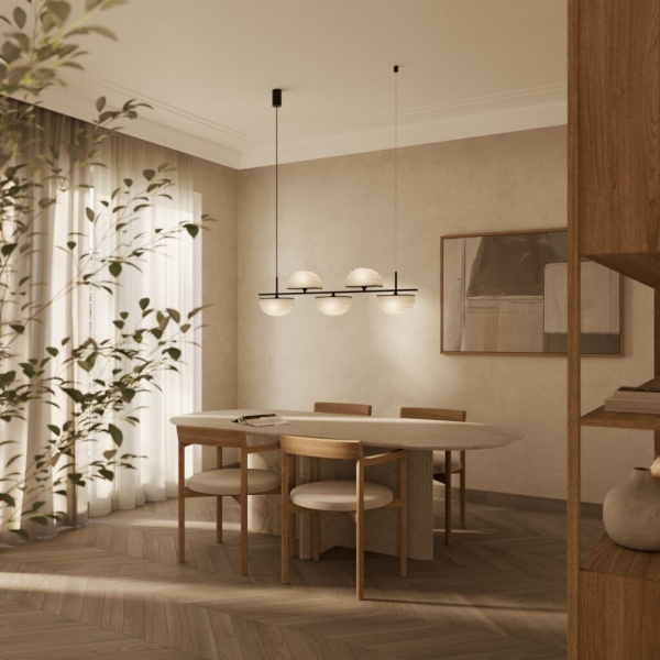 Подвесной светильник Gina 5L черный металл от интернет-магазина IDODOM.RU