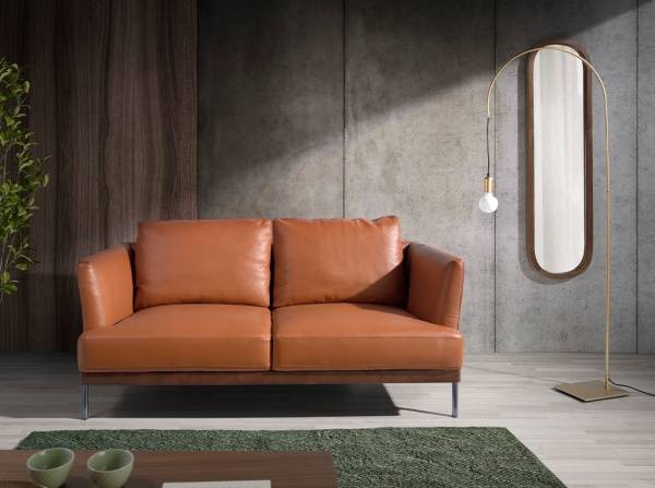 Диван 2-х местный 6170/KF160-2P кожаный со стальными ножками от интернет-магазина IDODOM.RU