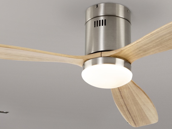 Siroco Потолочный вентилятор с освещением DIMABLE никель/древесный от интернет-магазина IDODOM.RU