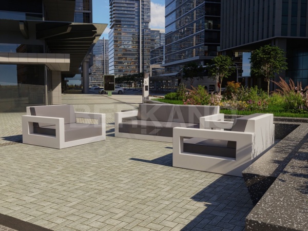 Кресло уличное с комплектом пластиковых подушек Street Quarter Snow White, Snow White от интернет-магазина IDODOM.RU