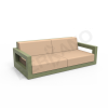 Диван Quarter lounge с подушками темно-зеленого цвета, аксессуар песочного цвета