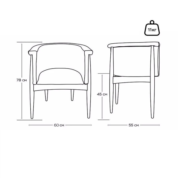 Полукресло Borgese, бук натуральный, бежевый от интернет-магазина IDODOM.RU