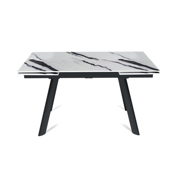 Стол раскладной Stone (140+40+40), керамика глянцевая Panda white от интернет-магазина IDODOM.RU