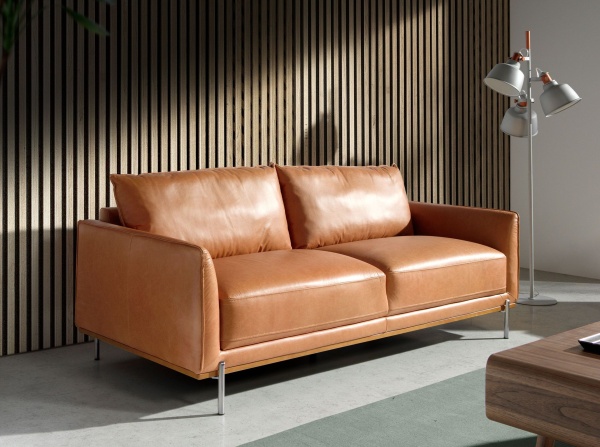 Диван 3-х местный 6130/5607-3P-M2851 кожаный с ножками из стали от интернет-магазина IDODOM.RU