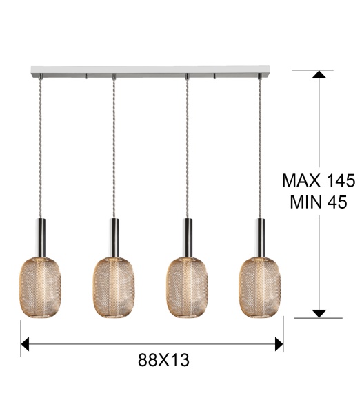 Подвесной светильник Micron 4L хром/золото от интернет-магазина IDODOM.RU