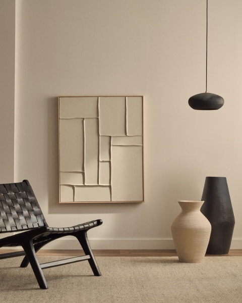 Klis Картина из белого льна с геометрическими фигурами, 80 х 100 от интернет-магазина IDODOM.RU