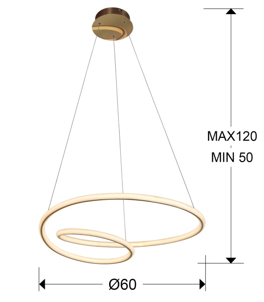 Подвесной светильник Tube золотой от интернет-магазина IDODOM.RU