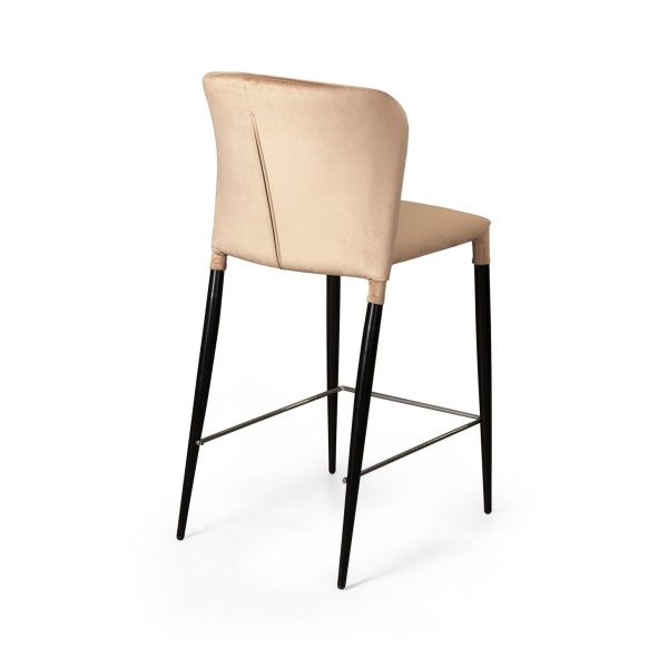 Стул полубарный Albert, бархат бежевый 5/опора конус от интернет-магазина IDODOM.RU