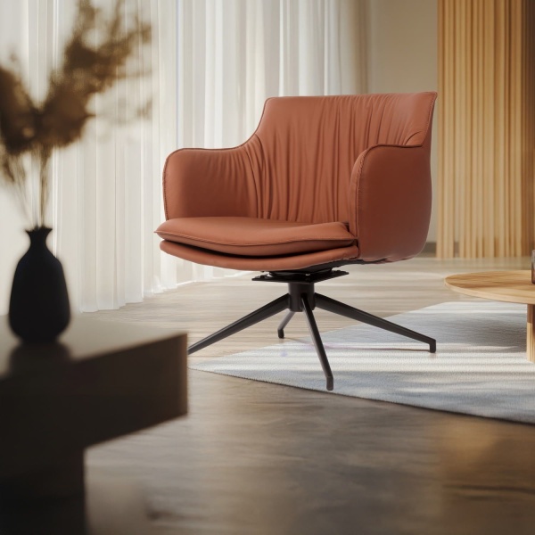 Лаунж кресло Sofia, экокожа терракот от интернет-магазина IDODOM.RU