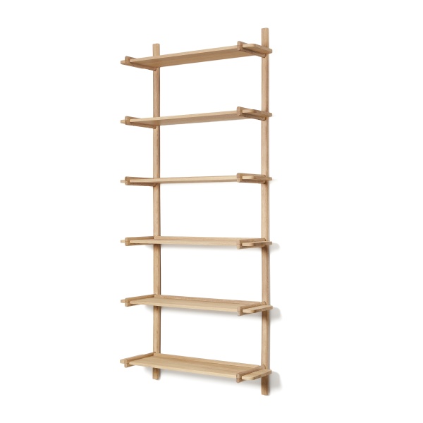 Модульный стеллаж Sitra, 6 полок из массива дуба с натуральной отделкой, 90 см от интернет-магазина IDODOM.RU
