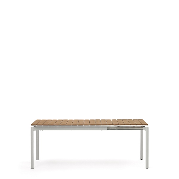 Уличный раздвижной стол Canyelles из полистирола и алюминия светло-серого цвета, 140 (200) x 90 от интернет-магазина IDODOM.RU