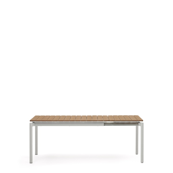 Уличный раздвижной стол Canyelles из полистирола и алюминия светло-серого цвета, 140 (200) x 90 от интернет-магазина IDODOM.RU