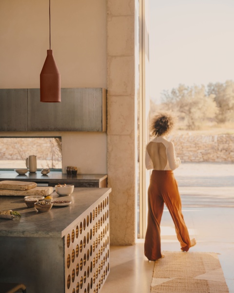 Peralta Подвесной светильник из металла с терракотовой окраской Ø 15 см от интернет-магазина IDODOM.RU