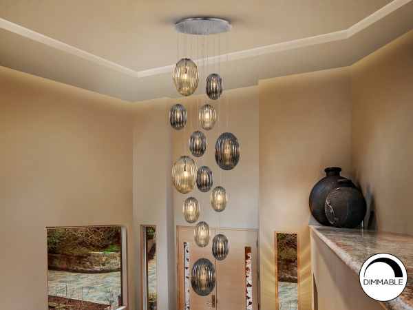 Ovila Люстра 13L дымчатый- коньячный H500 от интернет-магазина IDODOM.RU