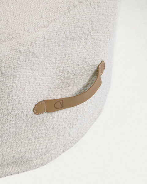 Пуф Adara из ткани букле белый, Ø 50 см от интернет-магазина IDODOM.RU