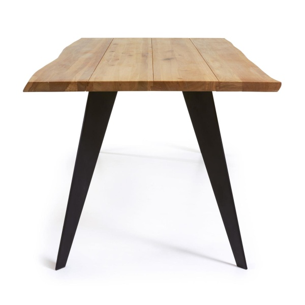 Koda Стол из дубового шпона с натуральной отделкой и стальными ножками с черной отделкой 160 x 90 см от интернет-магазина IDODOM.RU